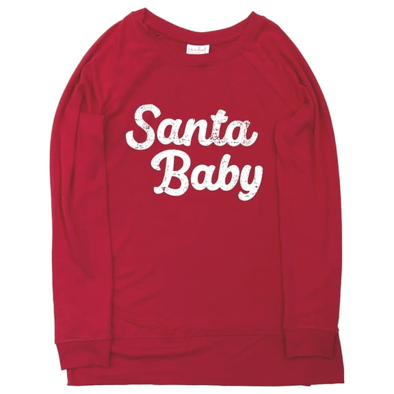 Isabel Maternity Womens Red Santa Baby Christmas Holiday Sweatshirt Tee X-Large