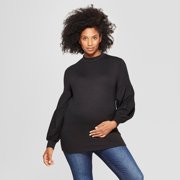Isabel Maternity by Ingrid & Isabel Womens Maternity Voluminous Long Sleeve Top - Black - Large