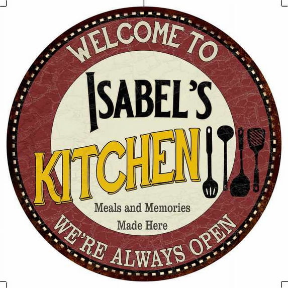 Isabel's Kitchen 14" Round Metal Sign Bar Game Room Wall Decor 100140040315
