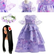 Isabela Charm Cosplay Purple Princess Dress+Wig+Garland