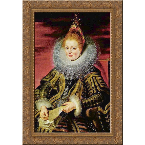 Isabella (1566-1633), Regent of the Low Countries 24x18 Gold Ornate Wood Framed Canvas Art by Peter Paul Rubens