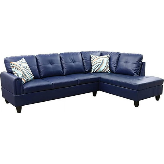 Isabella 97" Wide 2 Pieces Faux Leather Right Facing Sofa Set