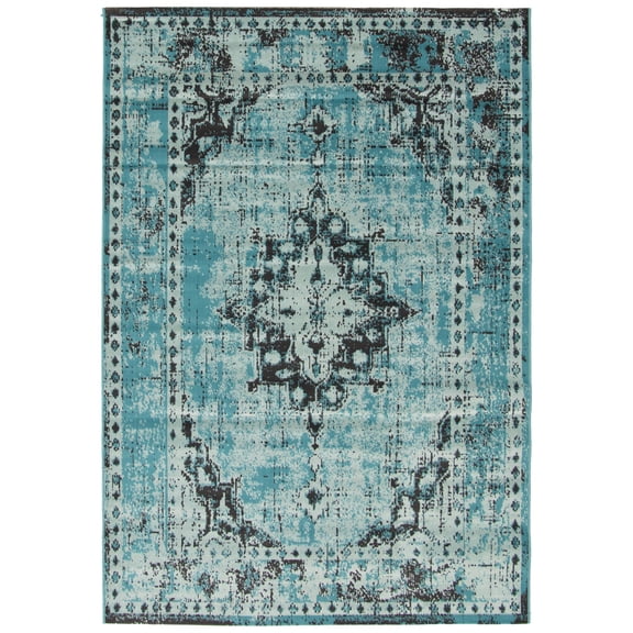 Isabella Aqua Polypropylene Rug 5'3" x 7'7"