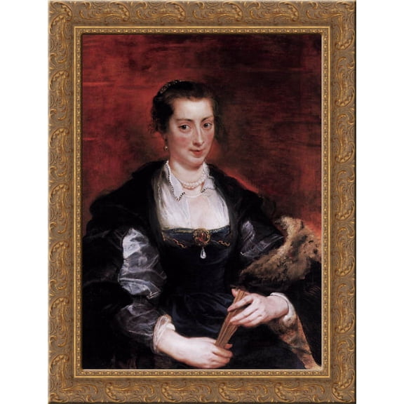 Isabella Brandt, First Wife 24x18 Gold Ornate Wood Framed Canvas Art by Peter Paul Rubens