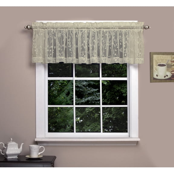 Isabella Lace Ruffled Valance 54x14 Ivory
