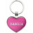thumbnail image 1 of Isabella - Names Female Metal Heart Keychain Key Chain Ring, Multiple Colors Available, 1 of 1