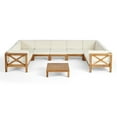 thumbnail image 1 of Isabella Outdoor 9 Seater Acacia Wood Sectional Sofa Set, 1 of 14