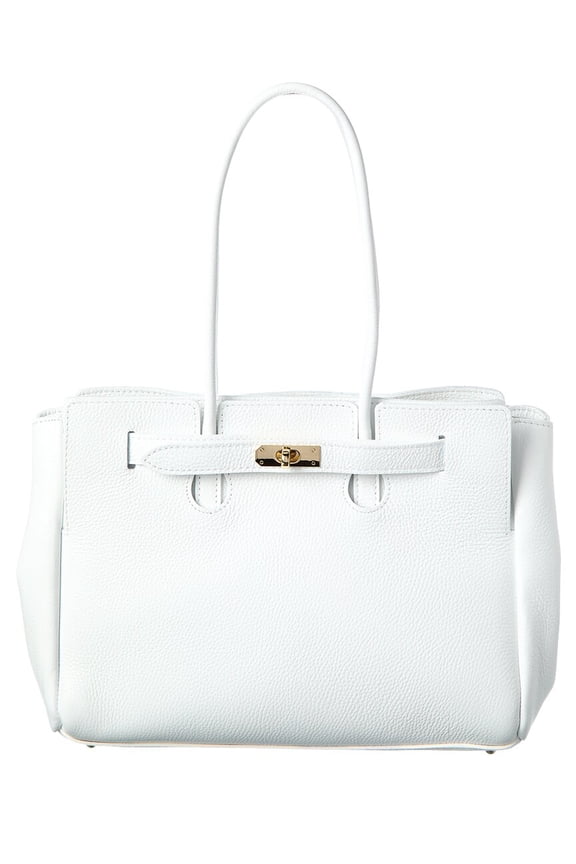 Beatrix Leather Handbag, White