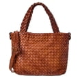 thumbnail image 1 of Isabella Rossetti Marie Hand Woven Leather Tote, Tan, 1 of 4