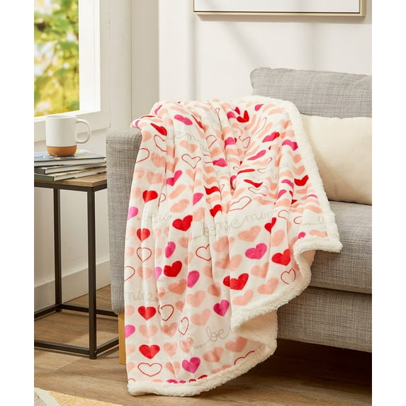 Isabella Sherpa Micro Plush All Season Throw Blanket 50" x 60" Multicolor by Plazatex