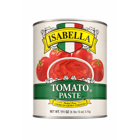 Isabella Tomato Paste, Packed from American Grown Tomatoes, 111 oz Can