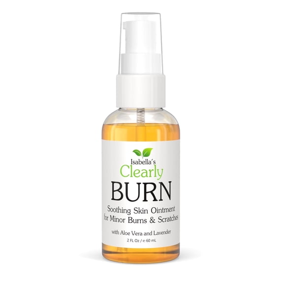 Isabella's Clearly BURN Soothing Aloe Vera Ointment for Minor Skin Burns, Scratches, Scalds, Sunburn, Scars, Rashes | Fast Acting Natural Remedy Made in USA