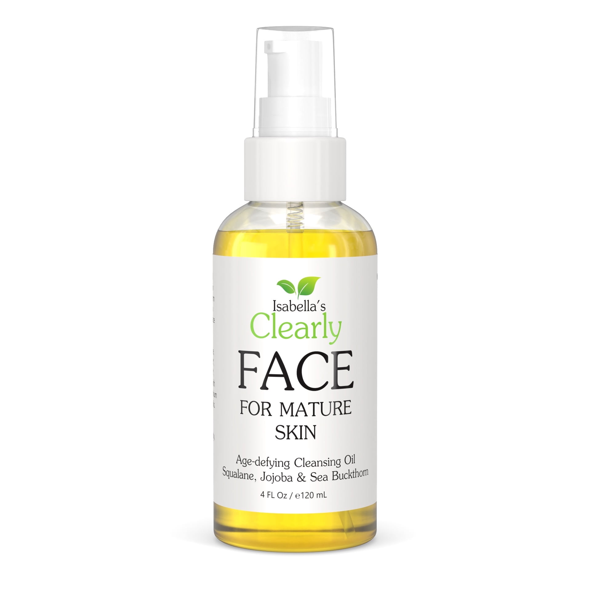 Isabella’s Clearly FACE, Natural Face Cleanser, Face Wash and Makeup Remover Oil | Deep Cleansing Oil with Anti Aging Rosehip, Avocado, Vegan Squalane | 100% Pure, Made in USA (120ml)