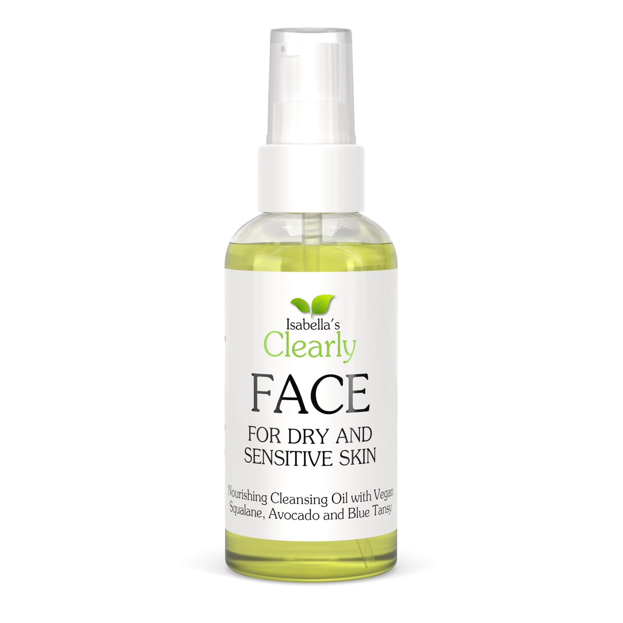 Isabella’s Clearly FACE, Natural Face Cleanser, Face Wash and Makeup Remover Oil | Deep Cleansing Oil with Hydrating Avocado and Vegan Squalane | 100% Pure, Made in USA (120ml)