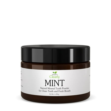 Isabella’s Clearly MINT Natural Fluoride Free Toothpaste Powder | Remineralizing Teeth Whitening Mineral Tooth Powder for Adults, Kids, Sensitive Teeth and Gums | Vegan, Organic Xylitol, Baking Soda