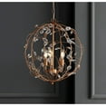 thumbnail image 1 of JONATHAN Y Isabelle 20" Adjustable Metal/Glass LED Pendant, Antique Gold, 1 of 7