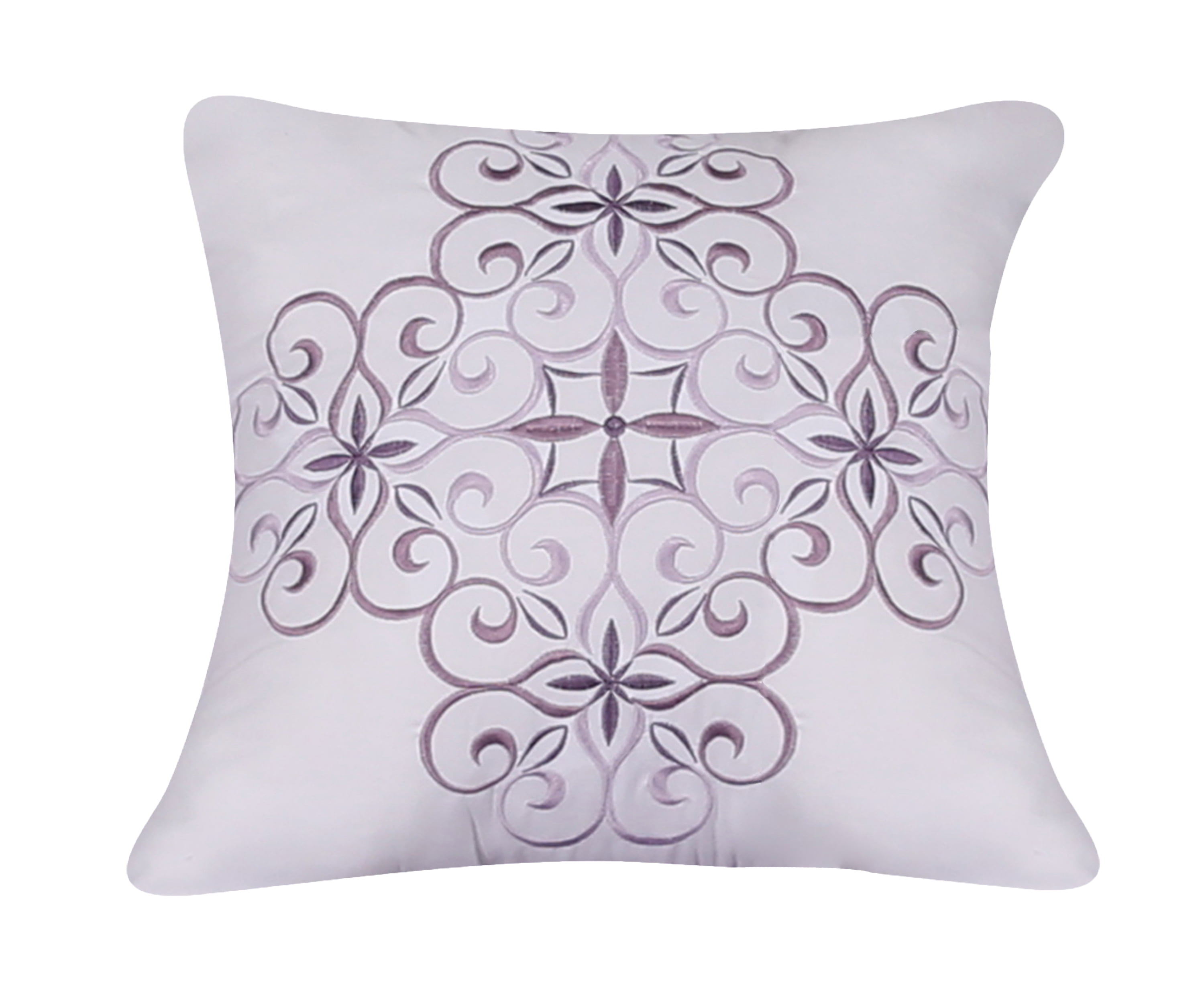 Isabelle Embroidered Pillow Lilac Square 18X18