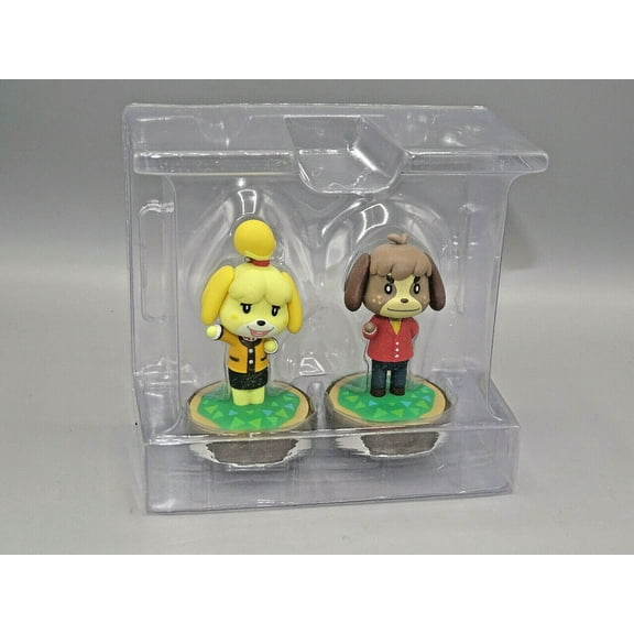 Isabelle Winter Outfit & Digby Animal Crossing New Horizons Amiibo Figure Lot