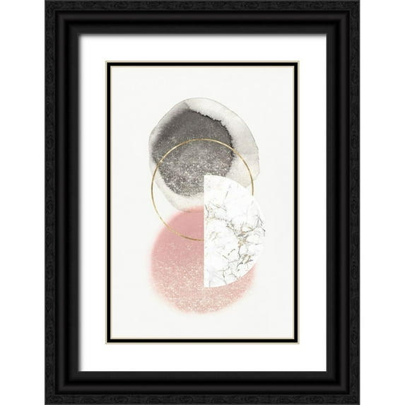 Isabelle Z 11x14 Black Ornate Wood Framed with Double Matting Museum Art Print Titled - Blushing Geo II