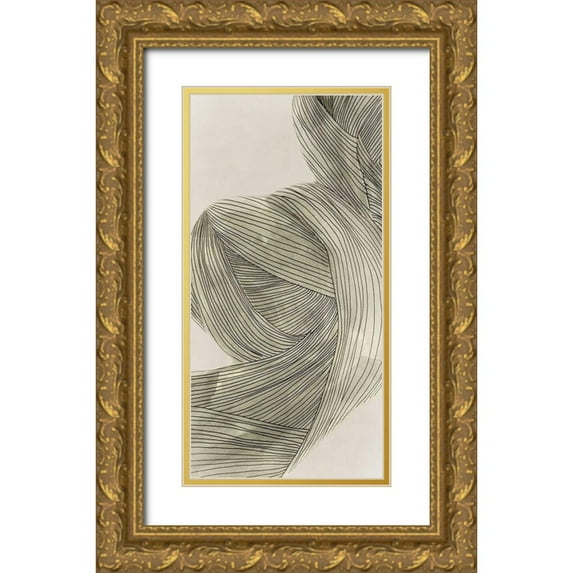 Isabelle Z 11x18 Gold Ornate Wood Framed with Double Matting Museum Art Print Titled - Linear Sage Pathways II