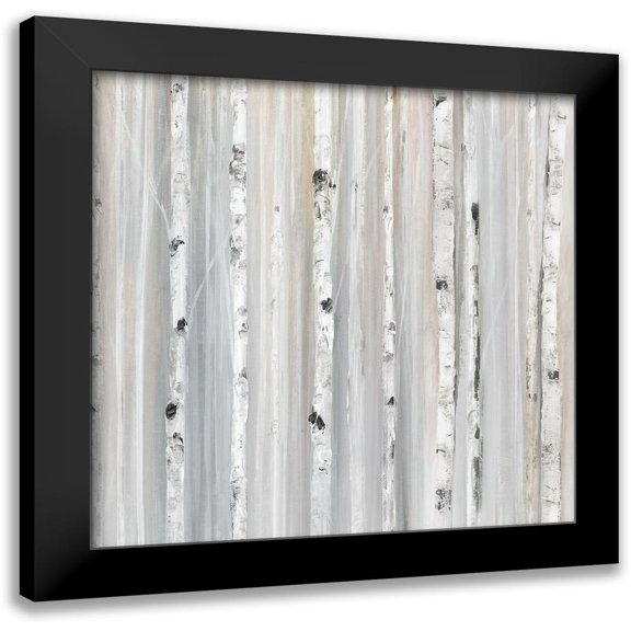 Isabelle Z 12x12 Black Modern Framed Museum Art Print Titled - Soft Blue Birches II