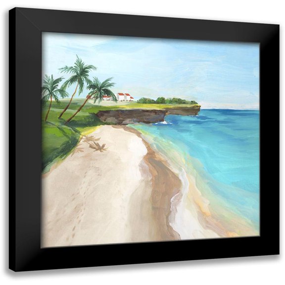 Isabelle Z 12x12 Black Modern Framed Museum Art Print Titled - Summer Beach Walk