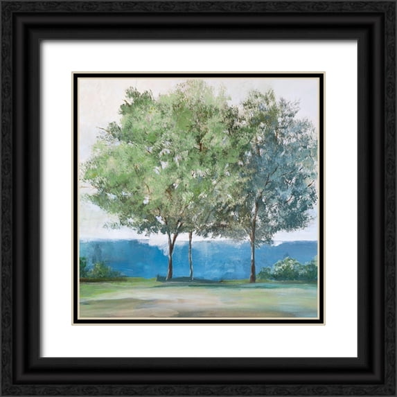 Isabelle Z 12x12 Black Ornate Wood Framed with Double Matting Museum Art Print Titled - Fall Breeze Through