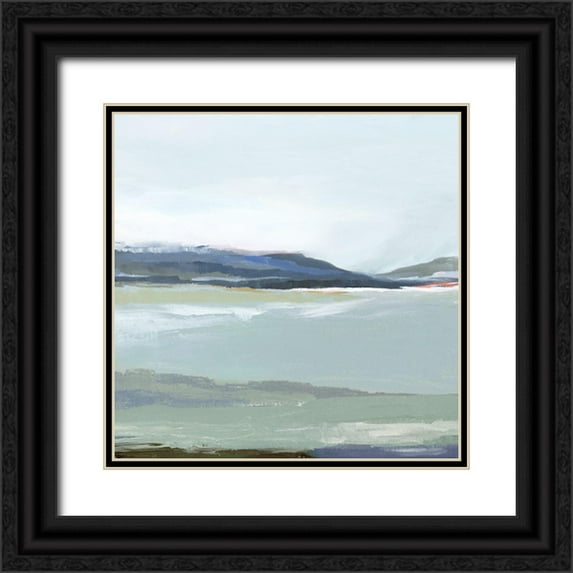 Isabelle Z 12x12 Black Ornate Wood Framed with Double Matting Museum Art Print Titled - Lakeside View II