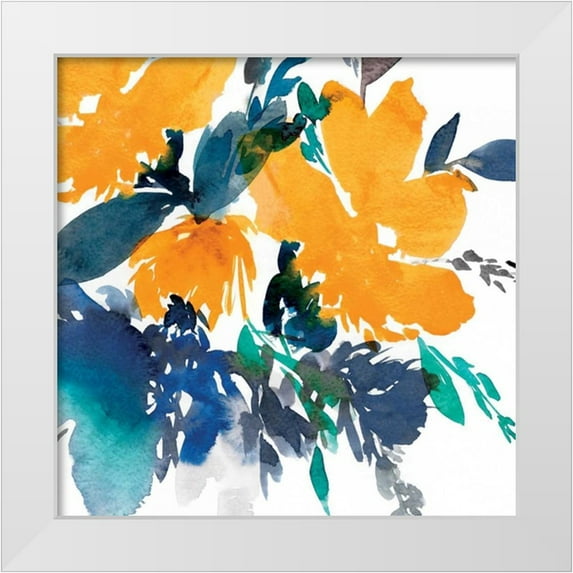 Isabelle Z 12x12 White Modern Wood Framed Museum Art Print Titled - Indigo Flower I