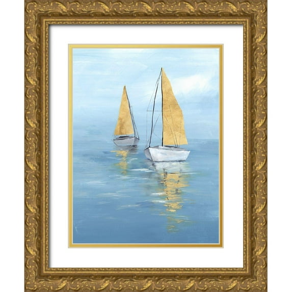 Isabelle Z 12x14 Gold Ornate Wood Framed with Double Matting Museum Art Print Titled - Golden Sail II