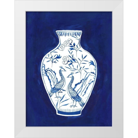 Isabelle Z 12x14 White Modern Wood Framed Museum Art Print Titled - Indgio Porcelain Vase II