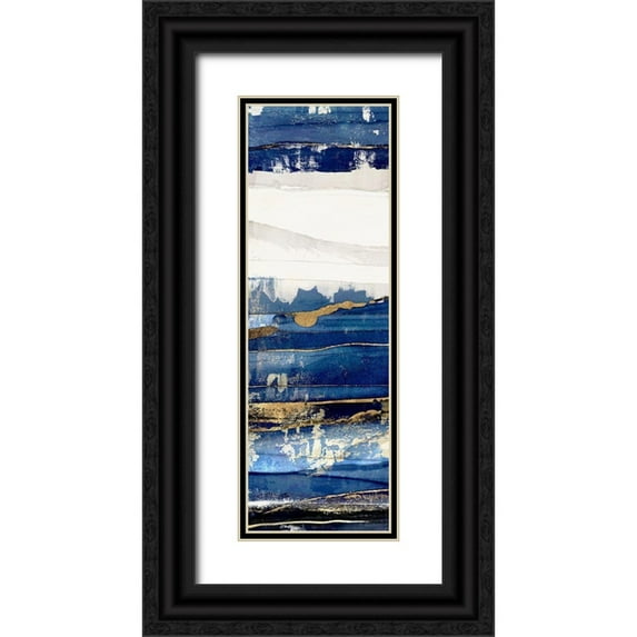 Isabelle Z 13x32 Black Ornate Wood Framed with Double Matting Museum Art Print Titled - Ultramarine I