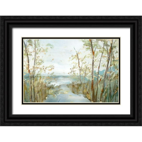 Isabelle Z 14x11 Black Ornate Wood Framed with Double Matting Museum Art Print Titled - Beach Lookout