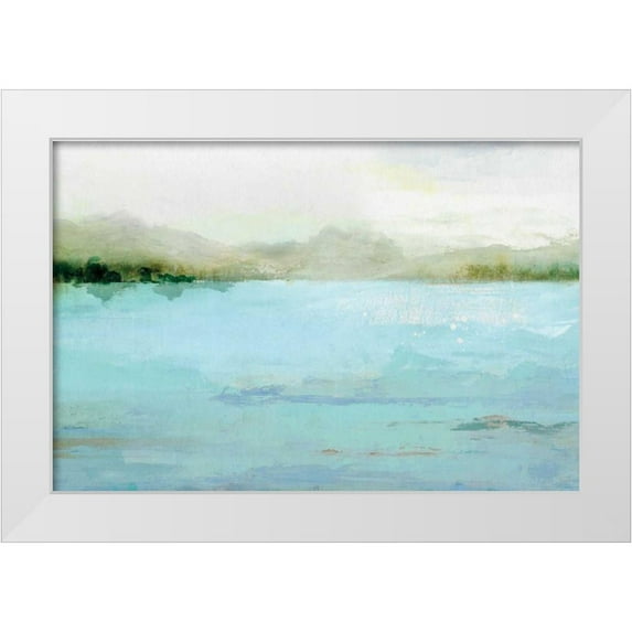 Isabelle Z 14x11 White Modern Wood Framed Museum Art Print Titled - Blue Lake