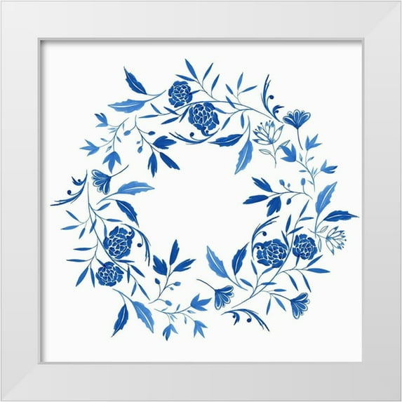 Isabelle Z 15x15 White Modern Wood Framed Museum Art Print Titled - Indigo Halo II