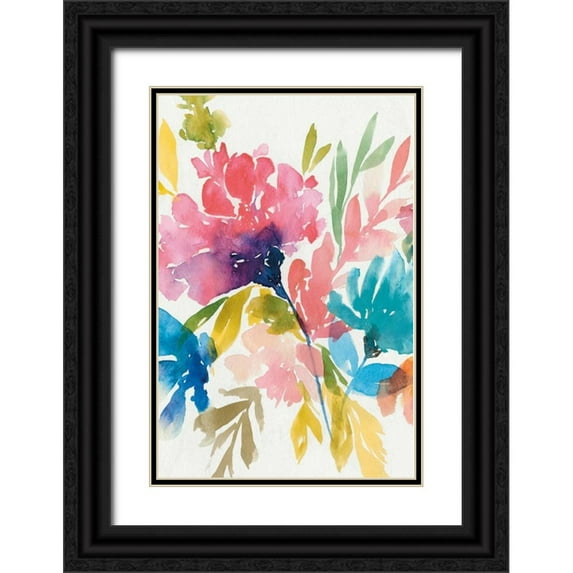 Isabelle Z 17x24 Black Ornate Wood Framed with Double Matting Museum Art Print Titled - Fresh Bouquet II