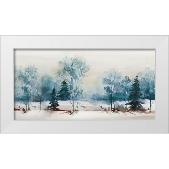 Isabelle Z 18x11 White Modern Wood Framed Museum Art Print Titled - Dusty Blue I