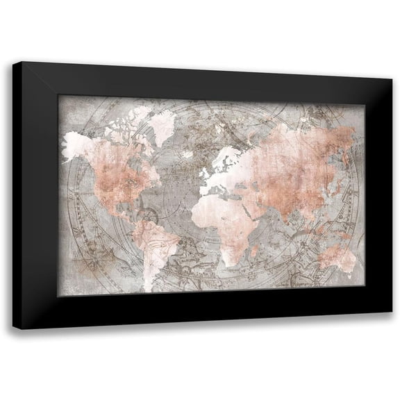 Isabelle Z 18x13 Black Modern Framed Museum Art Print Titled - Celestial World Map