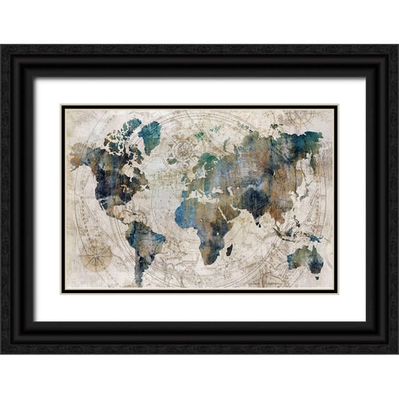 Isabelle Z 18x13 Black Ornate Wood Framed with Double Matting Museum Art Print Titled - Celestial Map