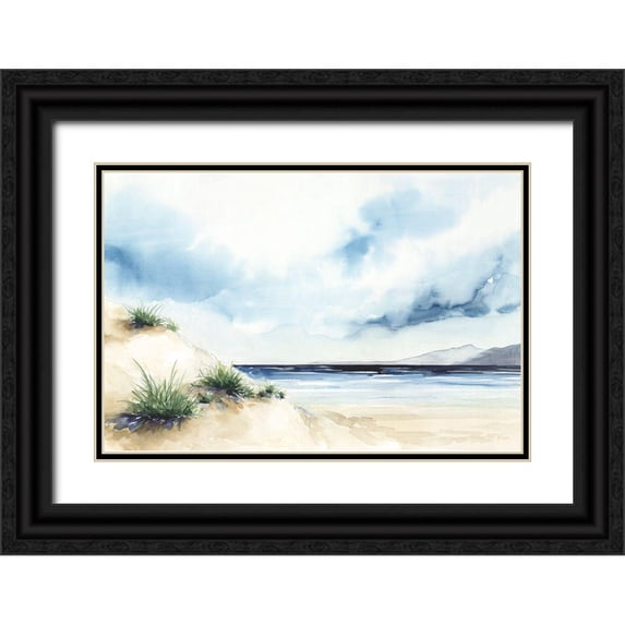 Isabelle Z 18x13 Black Ornate Wood Framed with Double Matting Museum Art Print Titled - Sandy Beach I
