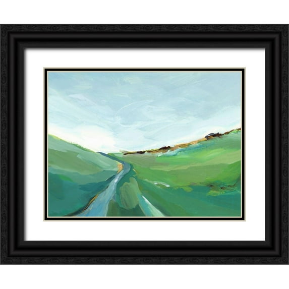 Isabelle Z 18x15 Black Ornate Wood Framed with Double Matting Museum Art Print Titled - Emerald Hills