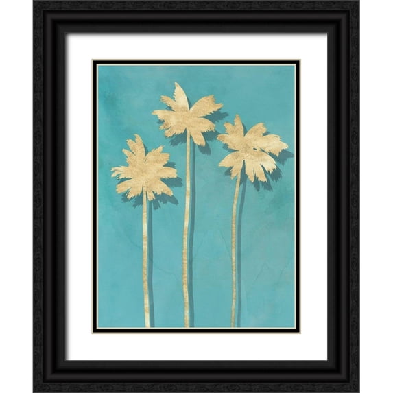 Isabelle Z 19x24 Black Ornate Wood Framed with Double Matting Museum Art Print Titled - Golden Palm II