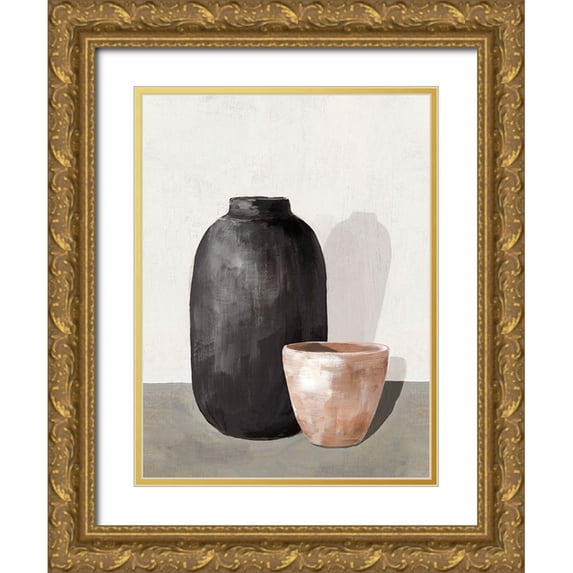 Isabelle Z 19x24 Gold Ornate Wood Framed with Double Matting Museum Art Print Titled - Vases II