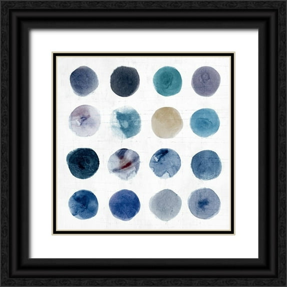 Isabelle Z 20x20 Black Ornate Wood Framed with Double Matting Museum Art Print Titled - Encompassed Indigo