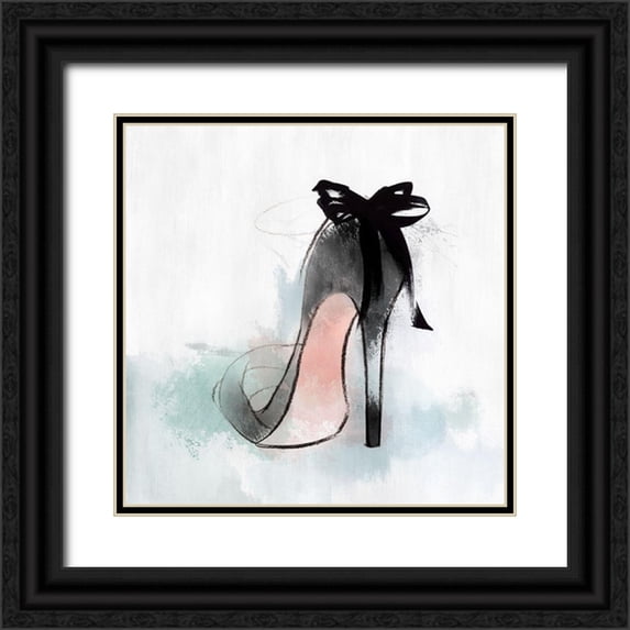 Isabelle Z 20x20 Black Ornate Wood Framed with Double Matting Museum Art Print Titled - Ribbon Heel