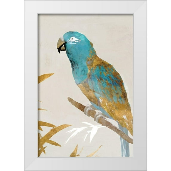 Isabelle Z 23x32 White Modern Wood Framed Museum Art Print Titled - Blue Parrot II