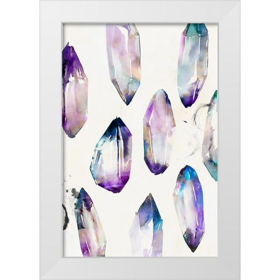 Isabelle Z 23x32 White Modern Wood Framed Museum Art Print Titled - Purple Gemstones II