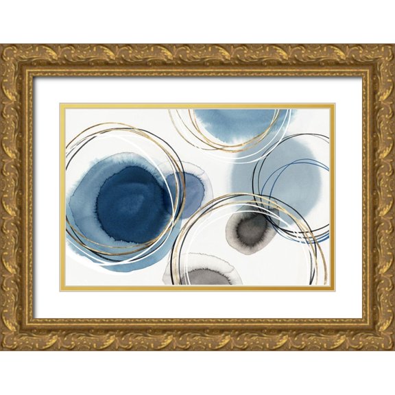 Isabelle Z 24x17 Gold Ornate Wood Framed with Double Matting Museum Art Print Titled - Infinity Indigio I