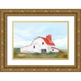 thumbnail image 1 of Isabelle Z 24x17 Gold Ornate Wood Framed with Double Matting Museum Art Print Titled - Red Barn II, 1 of 4