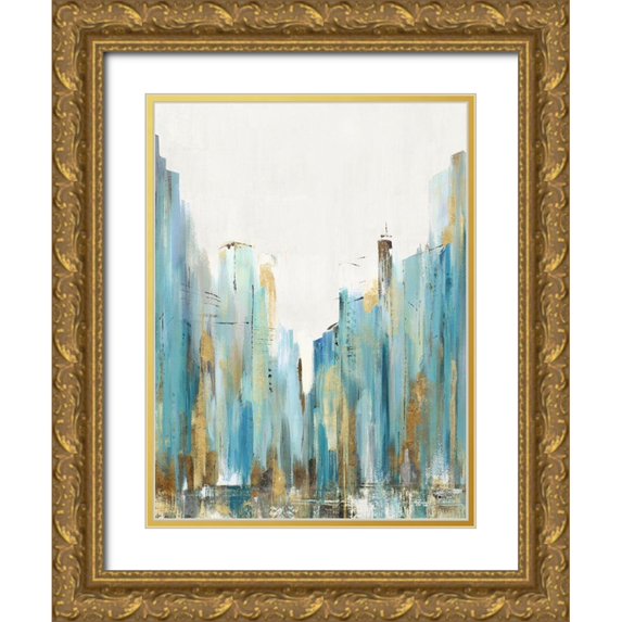 Isabelle Z 25x32 Gold Ornate Wood Framed with Double Matting Museum Art Print Titled - City Rush I